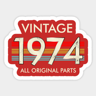 Vintage 1974 All Original Parts Sticker